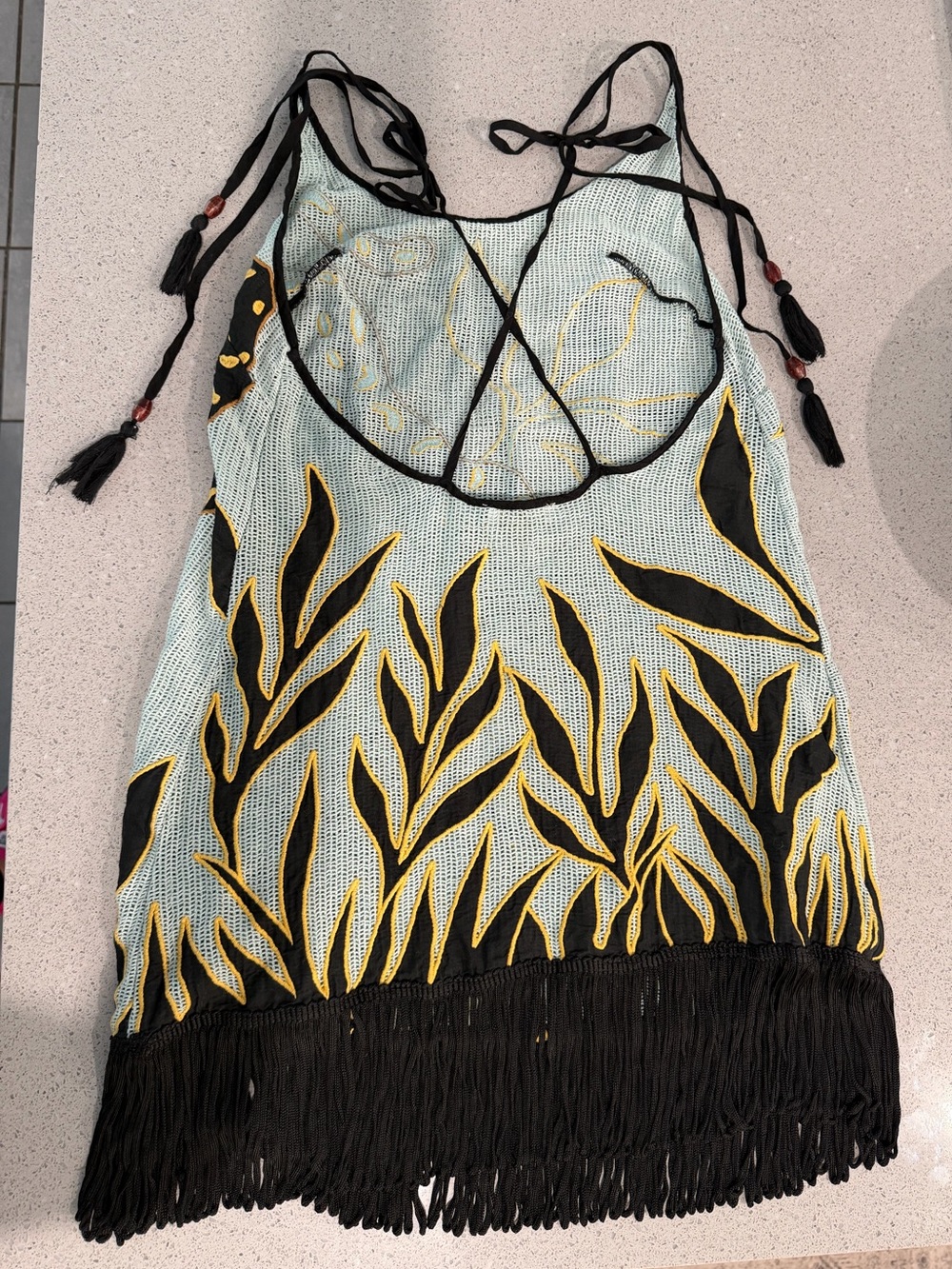 Anthropologie Celandine Safari Printed Fringe Mini Dress - Picture 2 of 5